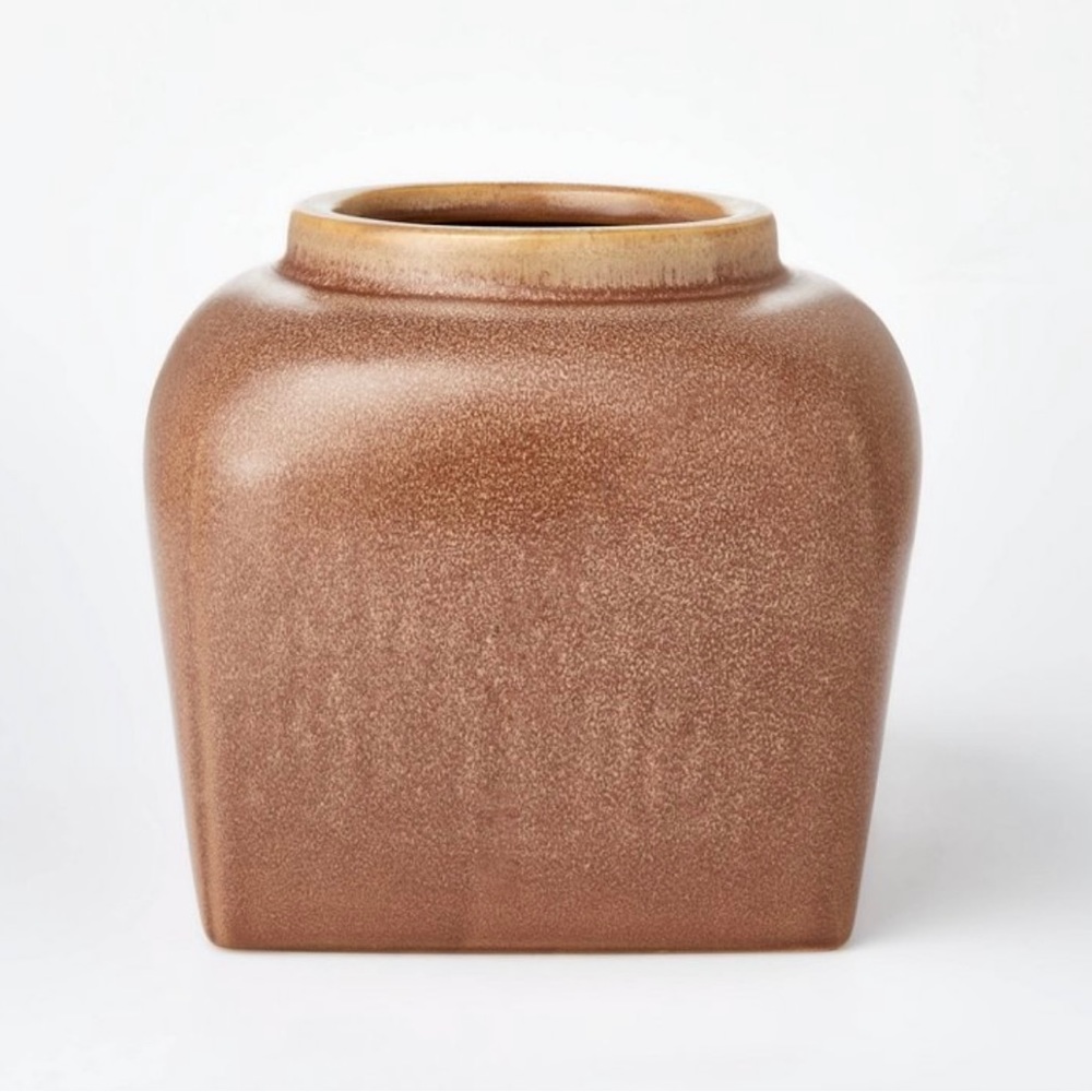 Modern brown ceramic vase- Threshold design with Studio McGee